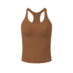 Rock Petite 12% spandex cremallera incorporada blusa frotada única moda 2022 nuevo logotipo personalizado tops mujeres casual gimnasio mujeres camiseta sin mangas - Product Image 2