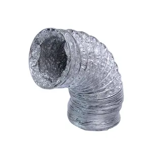 Tubo corrugado de alumínio resistente ao fogo para uso doméstico, mangueira flexível de ventilação para secador de duto de ar