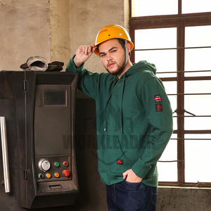 Sudadera con Capucha Reflectante de Seguridad CAT2 Verde 100% Algodón Ignífuga Nivel D - Product Image 3
