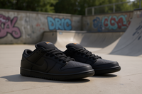 Dunk Low Pro SB Triple Black Unisexe Chaussures de Skateboard à Lacets Bout Rond Doublure en Maille Respirante Tige en Toile Semelle Intermédiaire en EVA