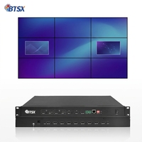 4K60 HDMI DP to 9HDMI Video Matrix HDCP2.2 24bit RGB444 Color Power-off Memory DHCP IP Adjustable for VR Immersive Display