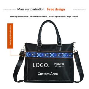 Op maat gemaakte logo bedrukking Echt lederen laptoptas merken Aktetas Canvas Vergadering Borduurwerk Op maat gemaakte verwerking Ontwerpen Nieuwe modellen - Product Image 2