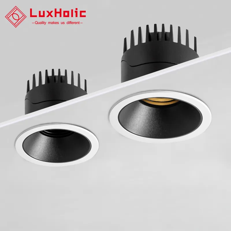 LuxHolic Recessed Led Downlight Aluminum Anti-glare Lighting Fixture 10W Ceiling Spotlight 110V 220V LED Ceiling Light