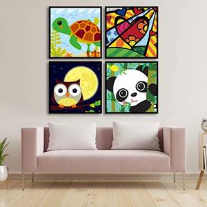 Pintura fácil <span class=keywords><strong>por</strong></span> números para principiantes, pintura acrílica <span class=keywords><strong>por</strong></span> números para niños, decoración de pared - Product Image 5