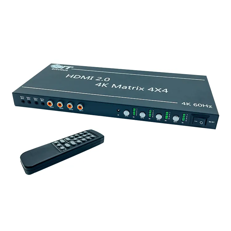 Factory Hot Audio Output Switching Splitter Mode Ir 1 x hdmi splitter 2 output 4K60 4X4 Hdmi Matrix Switcher