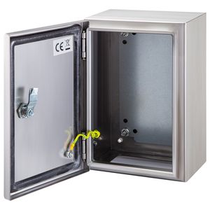Stainless Steel <b>Electrical</b> Enclosure 16 X 12 8 Inch IP66 <b>Waterproof</b> Distribution <b>Box</b> With Mounting Plate for Outdoor Use D0100HA - Product Image 1