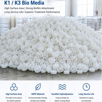 Support filtrant biologique en plastique HDPE blanc durable à conception poreuse pour stations d'épuration, durée de vie >10 ans