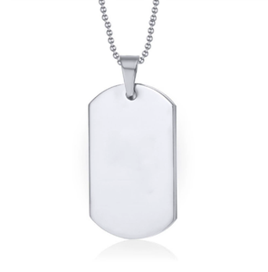 Placa <span class=keywords><strong>militar</strong></span> con letras <span class=keywords><strong>Colgante</strong></span> de acero de titanio Acero inoxidable con cadena de perlas Collares para perros - Product Image 2