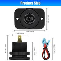 Pengukur Voltmeter 12V tahan air, pengukur voltase tampilan Digital untuk sepeda motor mobil laut