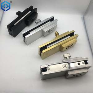 Serrure inférieure en aluminium argenté pour porte en verre - Product Image 2