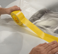 Cinta de Enmascarar Amarilla Adhesiva de Papel Crepé para Pintores de Automóviles, Resistente a Altas Temperaturas de 120 Grados