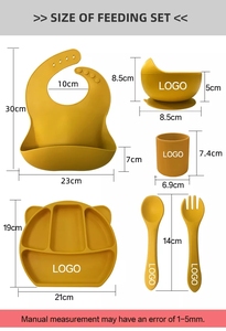 Babero de silicona para alimentación de bebé, placa de <span class=keywords><strong>cena</strong></span> de grado alimenticio, con impresión personalizada, 5 uds. - Product Image 3