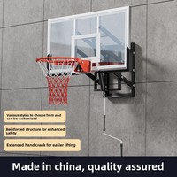 Système de panier de basket mural réglable en hauteur électriquement pour enfants et adultes, entraînement intérieur et extérieur