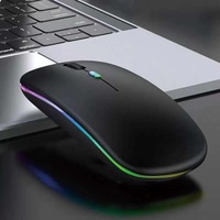 Mouse Gaming Nirkabel BT RGB Isi Ulang dengan Lampu LED Ergonomis untuk Laptop PC Komputer