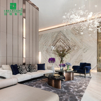 CREATEKING CK-PET Panel Dinding Kristal Karbon Damask Modern Tahan Air, Tahan Api, Kedap Suara untuk Penggunaan Komersial dan Rumah Tangga 5 Tahun