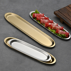 Vassoi Lunghi in Acciaio Inossidabile per Catering, Buffet, Hot Pot, Gamberetti, Barbecue e Dessert - Stile Coreano - Product Image 3