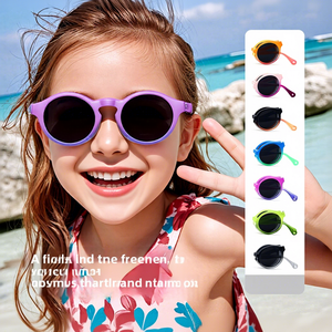 Nuovi Occhiali da Sole Pieghevoli TR Polarizzati Rotondi con Montatura Completa per Bambini 3-12 Anni, Protezione UV400, Gradiente, Moda Outdoor 2026 - Product Image 5