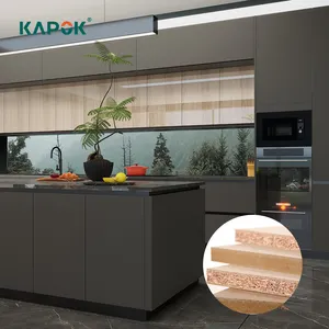 Kapok Panel Synchronous Embossing Melamine Faced Laminated Mdf For Furniture And Decoration