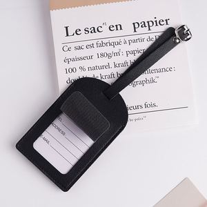 Étiquette de bagage personnalisée en cuir PU pour voyage en avion, ouverture latérale, pour entreprises transfrontalières, vente en gros - Product Image 4