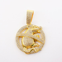 Nouveau collier pendentif souris en alliage entièrement serti de diamants, style transfrontalier Europe-Amérique, tendance à porter avec des accessoires hip-hop, pour femme