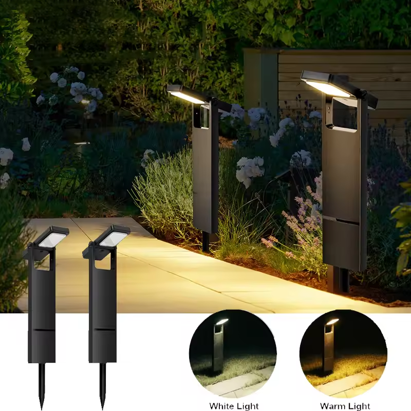 Outdoor Solar LED Pathway Lights Waterproof Garden Lawn Lamp Warm White Landscape Lighting Decor