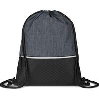 Sac à dos à cordon personnalisé en tissu chiné à effet croisé, commande en gros pour cadeaux d'entreprise promotionnels et articles de marque