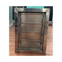 Volet d'échappement extérieur traditionnel personnalisable en acier inoxydable, cadre horizontal, persiennes réglables, anti-corrosion, pare-soleil