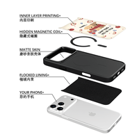 Coque de téléphone AG Feeling Black Edge avec motif chien doré pour iPhone 17, 17 Pro Max, 16 Pro, 15, 15 Pro Max, 15 Pro, 14 Pro Max – Coque magnétique