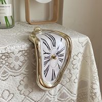 Jam dinding surrealistik, jam dinding peleburan tidak berisik, gaya Dali, dekorasi rumah, rak kantor, dekorasi meja hadiah