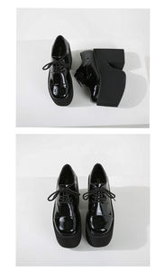 Zapatos de tacón alto con plataforma gótica Punk para mujer, zapatos Mary Jane de verano con punta abierta y diseño con cordones de fondo grueso - Product Image 6