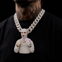 Colgante de Lujo Personalizado de Plata de Ley con Moissanita Iced Out Estilo Hip Hop para Hombre, Joyería de Moda 3D para Streetwear y Actuaciones de Rap