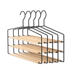 Venta al por mayor 3 capas Space Saver Veil Holder Shawl Hanger Wood Metal Bufanda Perchas Display - Product Image 1