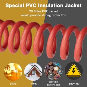 Câble d'alimentation audio pour voiture en cuivre OFC haute tension 300V, calibre épais 0/1/2 AWG, avec isolation en PVC pour amplificateurs et systèmes de subwoofers automobiles - Product Image 4