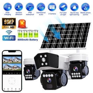 Cámara de Seguridad Exterior QL31 con Triple Lente, Energía Solar, PTZ 360°, Visión Nocturna a Todo Color, Aplicación V380 Pro, Monitoreo de Granjas y Patios - Product Image 2