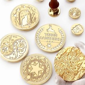 Grande tête de tampon en laiton de 6 cm, gravée avec précision, pour la décoration de sceaux de cire - Product Image 2