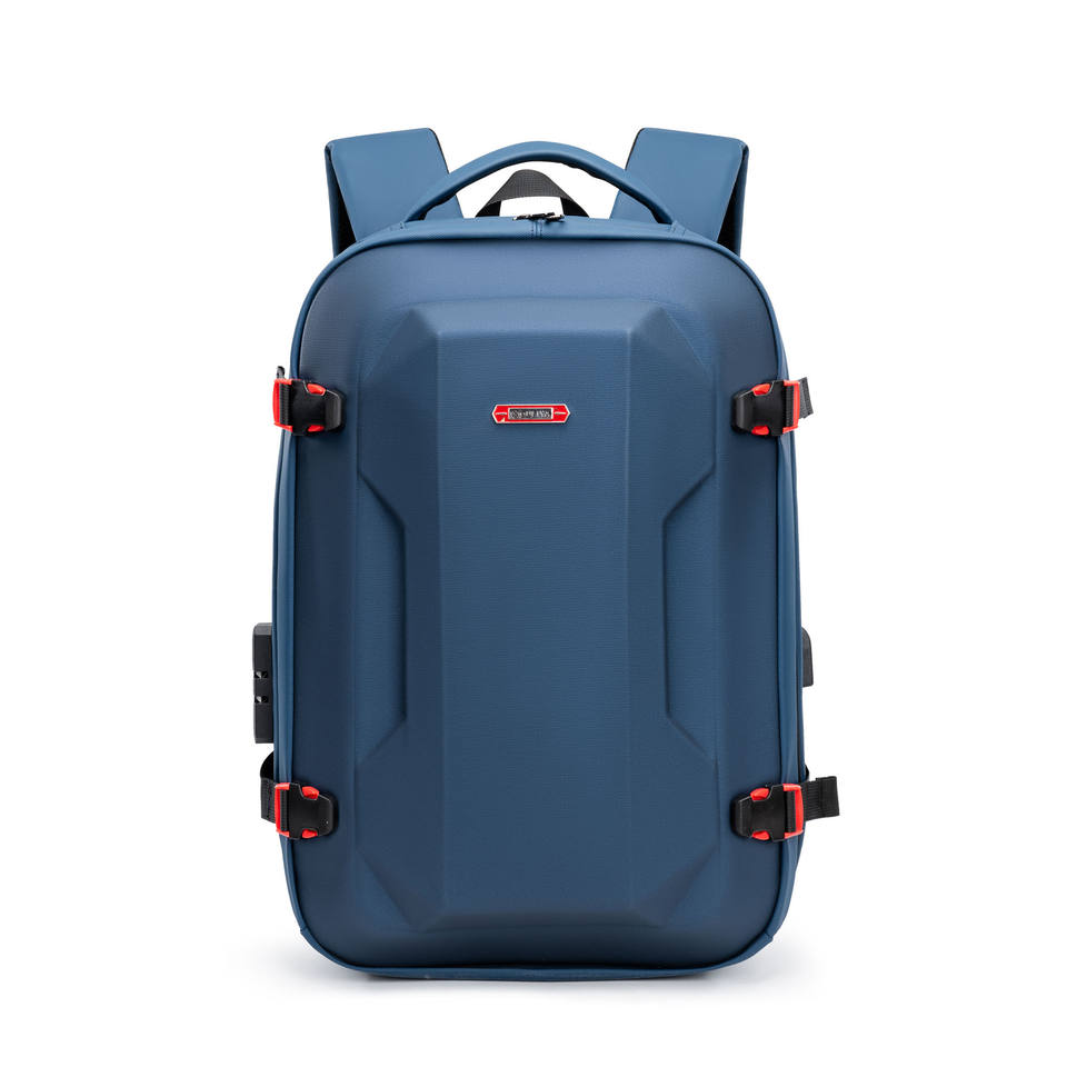Hard Shell Backpack Material 18-Inch Waterproof Geometric Protective Hard Shell Backpack-Laptop ...