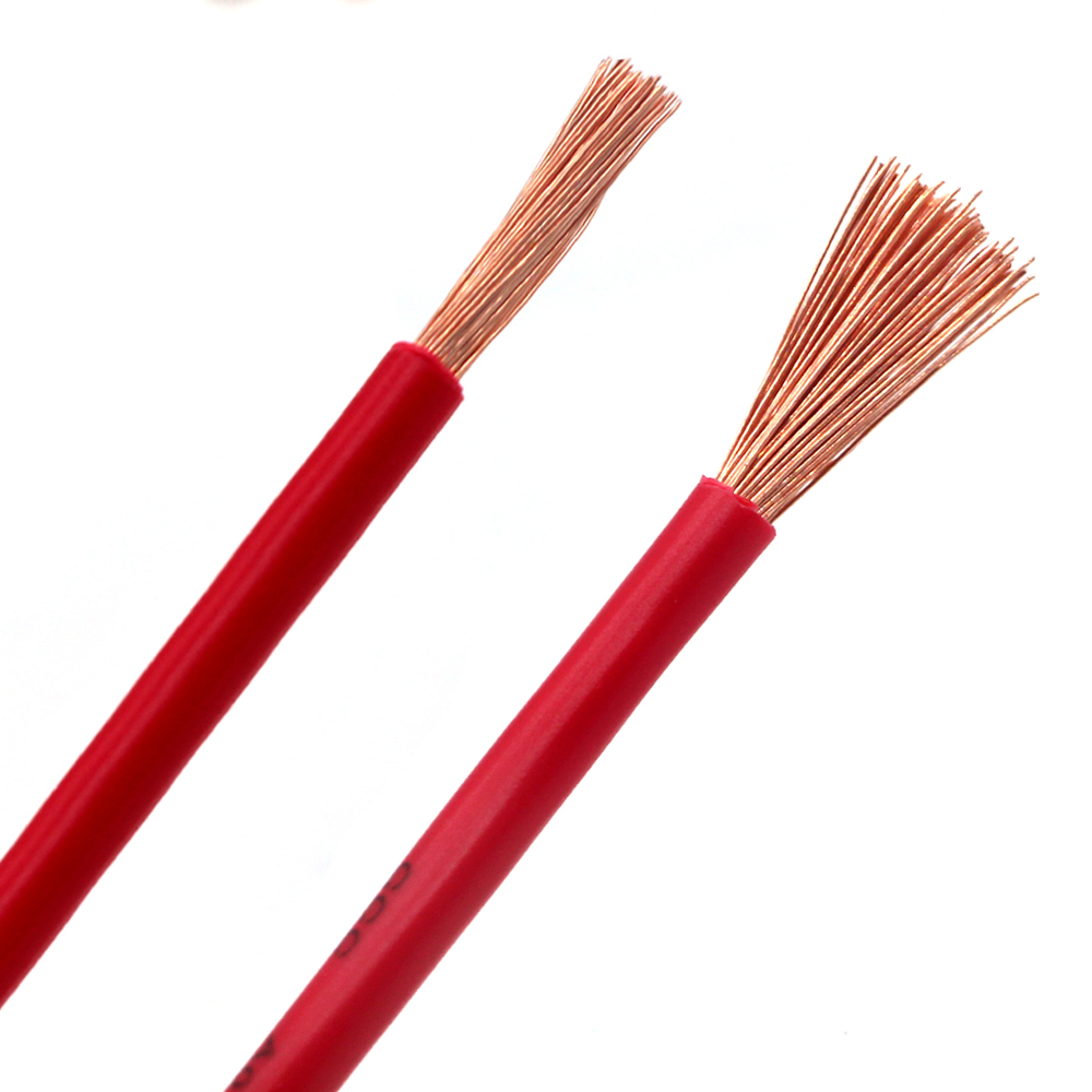 PVC Rubber Insulated Inverter Battery Cable Red Black Color Pure Copper