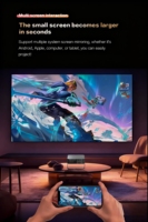Mini projecteur portable pour home cinéma, résolution LCD 720P, mini vidéoprojecteur avec système d'exploitation Android 12 et lampe LED