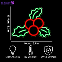 Enseigne néon LED de Noël en forme de houx, veilleuse néon en acrylique pour chambre, salle à manger, bar, hôtel et fête, décoration murale arbre de Noël