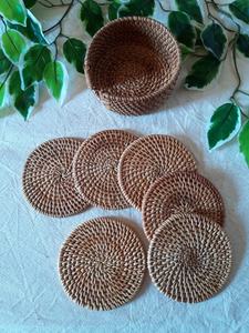 ที่รองแก้วหวายทรงกลมจากเวียดนาม-ชุดละ6ชิ้นพร้อมด้ามจับ - Product Image 6