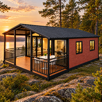 Maison modulaire extensible avec véranda, maison de vacances portable pour projets de camping et de retraite en éco-resort