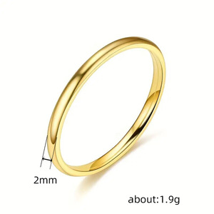 Anello a fascia semplice a forma di arco, stile coreano moderno, alla moda, per uomo, accessorio per outfit quotidiano da studente - Product Image 4