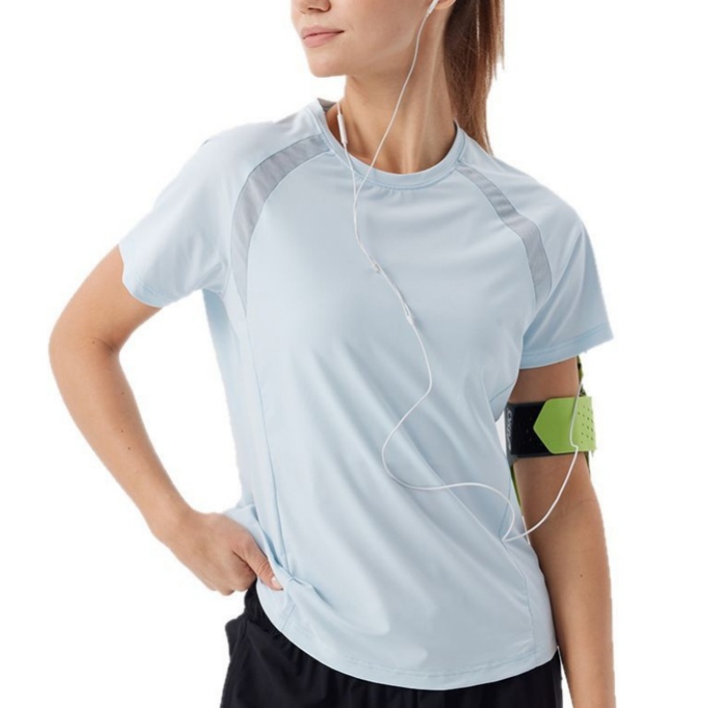 Aoyema Women Sports Wear Quick Dry T-shirts Loose Plus Size Top Summer Sweat-wicking Breathable Workout Running Short-Sleeved