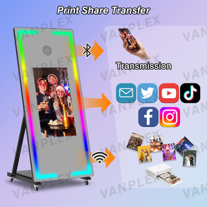 Miroir interactif pleine longueur de 65 pouces <span class=keywords><strong>pour</strong></span> photomaton - <span class=keywords><strong>Verre</strong></span> trempé, caméra Hiti, Bluetooth, emballage en flight case - Product Image 3