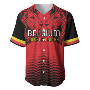 Belgio Jersey da Baseball nero rosso con bandiera con stemma a forma di leone spirito di fiamma stampa digitale personalizzata taglie forti modello 3D rapido asciutto traspirante - Product Image 3
