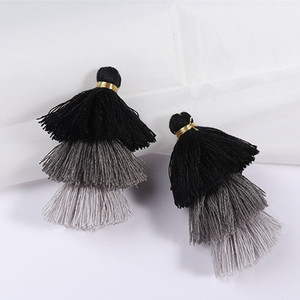 3 couches Design 8cm Pompons en coton pour porte-clés DIY Cotton Tassel <span class=keywords><strong>Fringe</strong></span> for Jewelry Making - Product Image 5