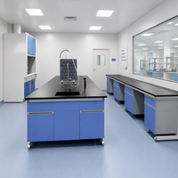 Banc de travail et banc latéral modernes en acier et bois avec plan de travail en résine phénolique pour l'école, l'hôpital et l'atelier