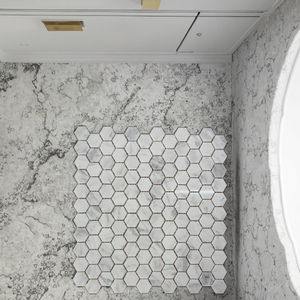 Tuile de mosaïque <span class=keywords><strong>en</strong></span> marbre blanc et gris Hexagone de mosaïque du siècle pour Villa Appartement Hôtel-<span class=keywords><strong>Dalle</strong></span> de Calcite - Product Image 1
