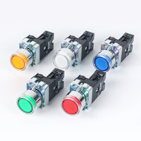 Bouton-poussoir momentané NIN 22 mm à tête autobloquante, vert, entièrement éclairé par LED, en alliage de zinc, 1NC 1NO, borne à vis, IP65