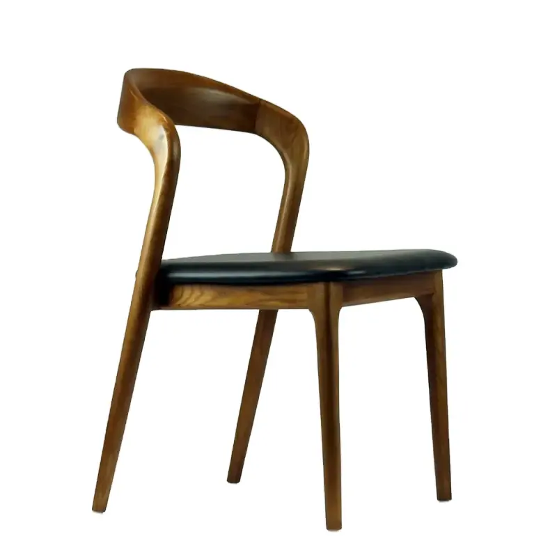 JXT ठोस लकड़ी खाने की कुर्सी नॉर्डिक सरल होटल रेस्तरां राख लकड़ी की कुर्सी वापस अखरोट प्रवेश कुर्सी खड़ी हो सकता है